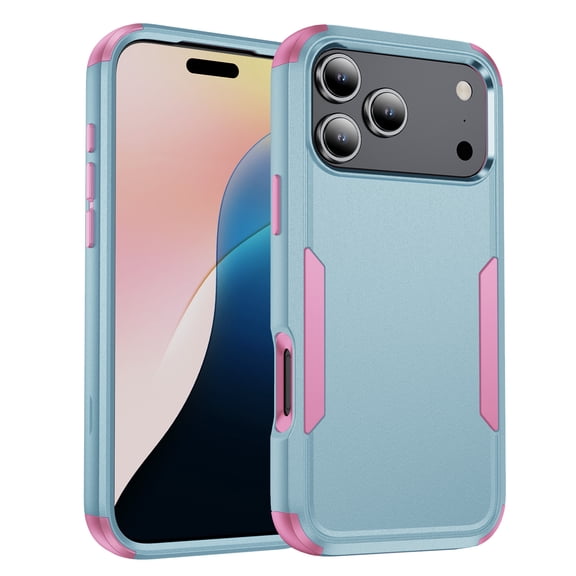 TECH CIRCLE For iPhone 11 Pro Max (6.5") Shockproof Hybrid Case, Dual-layer Case, Drop Proof, Anti-Scratch, Anti-Fingerprint, Protective Lightweight Phone Case for Women Men, BlueGreen+Pink