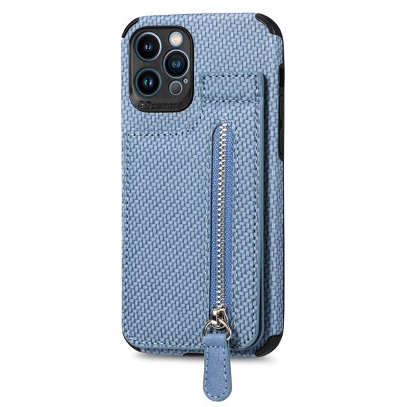 TECH CIRCLE iPhone 11 Pro,Protective Magnetic Case With Card Holder Stand Flip PU Leather Zipper Coin Purse Case for iPhone 11 Pro,Blue