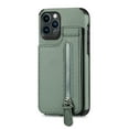 thumbnail image 1 of TECH CIRCLE iPhone 11 Pro,Protective Magnetic Case With Card Holder Stand Flip PU Leather Zipper Coin Purse Case for iPhone 11 Pro,Green, 1 of 12