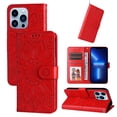 thumbnail image 1 of TECH CIRCLE iPhone 11 Pro case,Embossed PU Premium Leather Wallet Card Cash Slots Magnetic Flip Kickstand Shockproof Cover for iPhone 11 Pro 5.8 inch,Red, 1 of 13