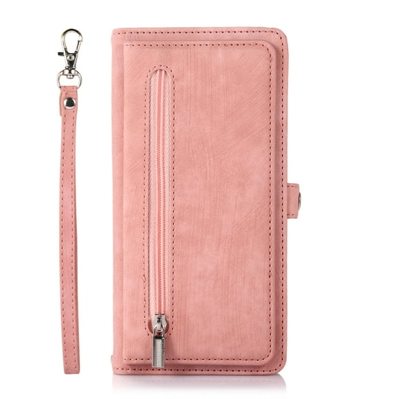 TECH CIRCLE iPhone 11 case,Flip Retro Shockproof Magnetic Zipper PU Leather Wallet Stand Case Cover for iPhone 11 Pro 5.8 inch,Rosegold