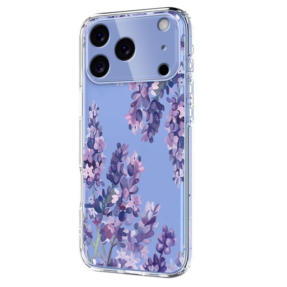 TECH CIRCLE for iPhone 12 / 12 Pro Flexible TPU Case [6.6ft Military-Grade Drop Protection] [Anti Peel Off Tech] Clear Cute Butterfly Flower Floral Pattern TPU Bumper Slim Cover for Women Girls,E