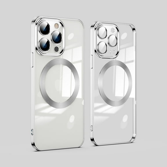 TECH CIRCLE iPhone 12 MagSafe Case with Camera Lens Protector,Full Protection Clear Magnetic Case Compatible with MagSafe Anti-Scratch Cover for Apple iPhone 12 6.1" 2020,Sliver