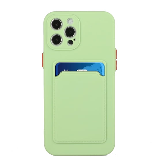 TECH CIRCLE for iPhone 12 Mini Frosted TPU Wallet Case with Card Holder Soft Liquid Silicone Cover [Microfiber Lining] Full Camera Protection Lightweight Shockproof Slim for Women Men,Green