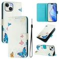 thumbnail image 1 of TECH CIRCLE for iPhone 12 Pro/12 Case 6.1-Inch (2020 Release), Cute Cartoon Flip Wallet Phone Case with Lanyard, Built-in Card Slots & Stand Function, Portable Lightweight Slim Cover, Butterflies, 1 of 3