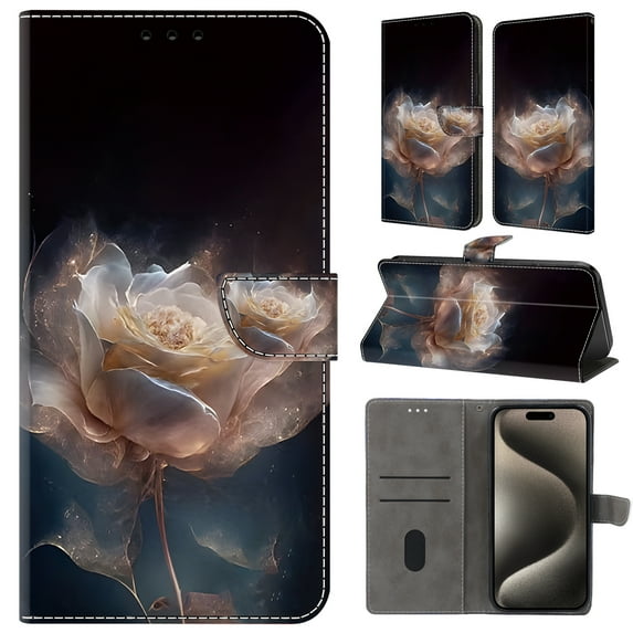 TECH CIRCLE For iPhone 12 Pro / 12 Case,Premium PU Leather Funny Pattern Flip Wallet Case Cover with Card Slots Kickstand Women Girls Case for Apple iPhone 12 Pro/iPhone 12,Rose