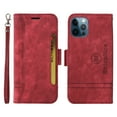 thumbnail image 1 of TECH CIRCLE for iPhone 12 Pro Max 6.7 inch Wallet Card Case,Luxury Full Body Protection Shockproof PU Leather Soft TPU Magnetic Flip Holder Cover with Wrist Strap.For iPhone 12 Pro Max,Red, 1 of 11