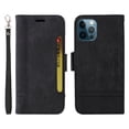 thumbnail image 1 of TECH CIRCLE for iPhone 12 Pro Max 6.7 inch Wallet Card Case,Luxury Full Body Protection Shockproof PU Leather Soft TPU Magnetic Flip Holder Cover with Wrist Strap.For iPhone 12 Pro Max,Black, 1 of 11