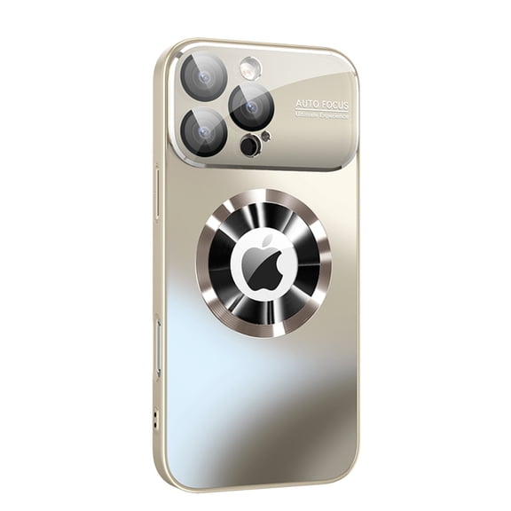 TECH CIRCLE for iPhone 12 Pro Max Magnetic Hybrid Case,[Compatible with MagSafe][Military Drop&Full Camera Lens Protector] Large Window Logo View Dust-Proof Matte Shockproof Cover,Gold