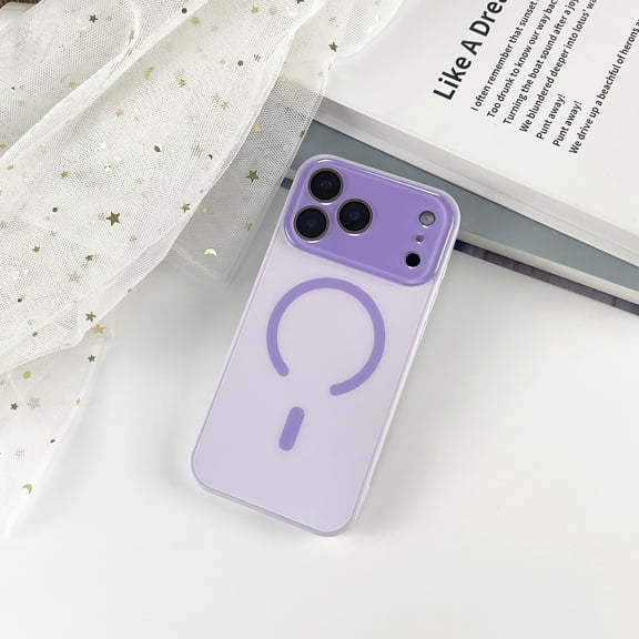 TECH CIRCLE For iPhone 12 Pro Max PC+TPU Frosted Candy Color Case Anti-Scratch Shockproof Anti-Fingerprint Wireless Charging Qi Compatible Large Window Crystal Camera Lens Protection,Lavender