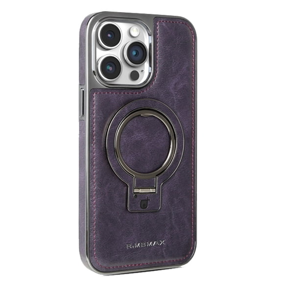 TECH CIRCLE for iPhone 13 (2021) 6.1" PU Leather Case with Built-in Kickstand, Hands-free Viewing in Landscape/Portrait Modes, Compatible with MagSafe, Shockproof Protective Cover, Purple