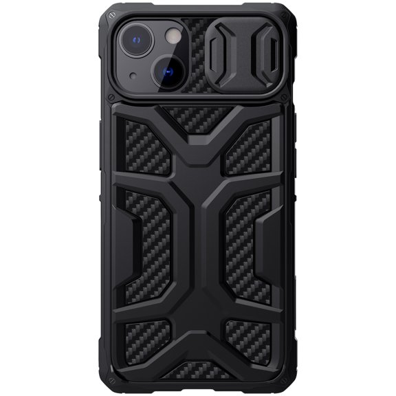TECH CIRCLE for iPhone 13 6.1 Inch Sliding Camera Protective Case, PC Hard Back Panel Scratchproof and TPU Soft Border Shockproof Armor Rugged Case for iPhone 13, Black