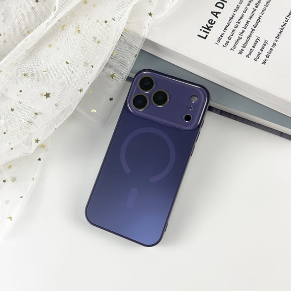 TECH CIRCLE For iPhone 13 PC+TPU Frosted Candy Color Case Anti-Scratch Shockproof Anti-Fingerprint Wireless Charging Qi Compatible Large Window Crystal Camera Lens Protection,Darkpurple