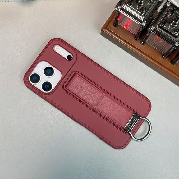 TECH CIRCLE For iPhone 13 Pro (6.1", 2021 Release) Case with Kickstand Finger Ring Holder Grip Strap, Shockproof Anti-Scratch Anti-Fingerprint Protective Simple Slim Cover, Winered