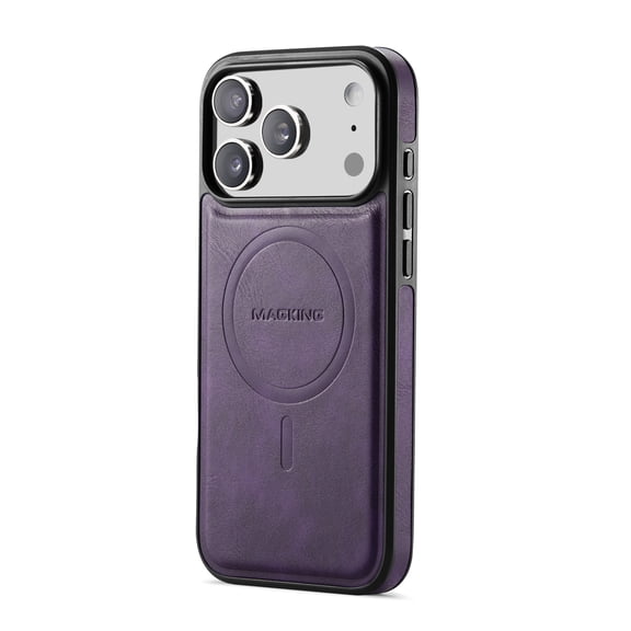 TECH CIRCLE for iPhone 13 Pro (6.1", 2021 Release) PU Leather Case, Compatible with MagSafe Wireless Charging and Magnetic Accessory, Anti-Scratch, Shockproof, Protective Phone Cover, Purple