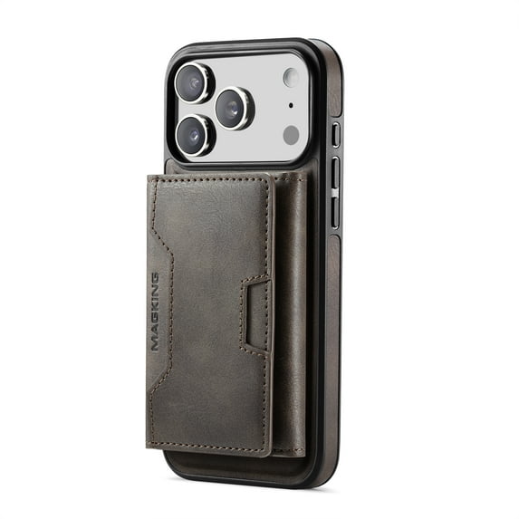 TECH CIRCLE for iPhone 13 Pro (6.1") Faux Leather Magnetic Case with Detachable Card Holder Wallet, Compatible with MagSafe Wireless Charging, Protective Phone Cover, Coffee