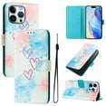 thumbnail image 1 of TECH CIRCLE for iPhone 13 Pro Case 6.1" (2021 Release), Cute Cartoon Flip Wallet Phone Case with Lanyard, Built-in Card Slots & Stand Function, Portable Lightweight Slim Folio Cover, Red Hearts, 1 of 3