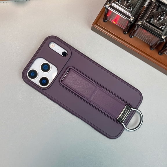 TECH CIRCLE For iPhone 13 Pro Max (6.7", 2021 Release) Case with Kickstand Finger Ring Holder Grip Strap, Shockproof Anti-Scratch Anti-Fingerprint Protective Simple Slim Cover, Darkpurple