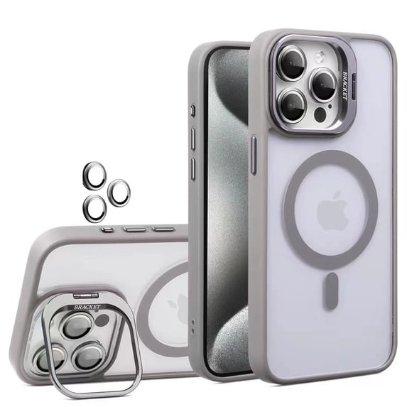 TECH CIRCLE for iPhone 13 Pro Max Case, Military Grade Drop Protection Compatible with MagSafe Stash Stand Camera Lens Protector Magnetic Phone Case for Apple iPhone 13 Pro Max 6.7" 2021,Gray