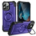 thumbnail image 1 of TECH CIRCLE for iPhone 13 Pro Max Hybrid Case Compatible with MagSafe with Metal Camera Stand Magnetic Ring, Heavy Duty Rugged Silicone&PC Military Grade Shockproof Cover for Men Boys,Purple, 1 of 7