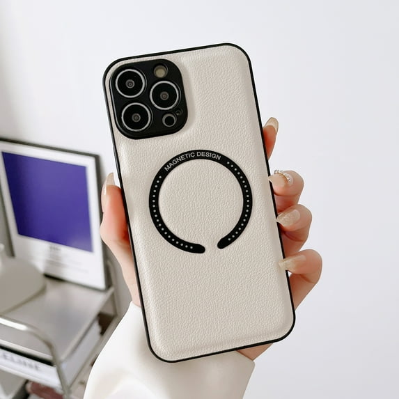 TECH CIRCLE for iPhone 13 Pro Max PU Leather Case Compatible with Magsafe, Slim Luxury Non-Slip Grip Rugged Bumper Shockproof Full Body Protective Cover Phone Cases for iPhone 13 Pro Max 6.7",White