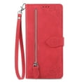 thumbnail image 1 of TECH CIRCLE for iPhone 13 Pro Wallet Case, Flower Embossed Premium PU Leather Wallet Flip Protective Phone Case Cover with Card Slots and Stand for iPhone 13 Pro,Red, 1 of 8