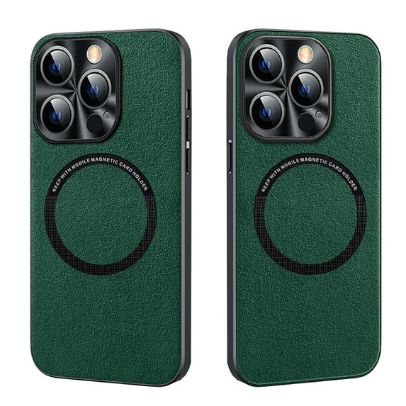 TECH CIRCLE for iPhone 14 6.1 inch Magsafe Case,Luxury Premium PU Leather Non-Slip Soft TPU Protective Lightweight Back Magnetic Shockproof Bumper Slim Fit Phone Cover,For iPhone 14,Green