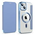 thumbnail image 1 of TECH CIRCLE iPhone 14 Case - Clear Back Cover Flip Wallet Case Compatible with MagSafe, Blue, 1 of 13