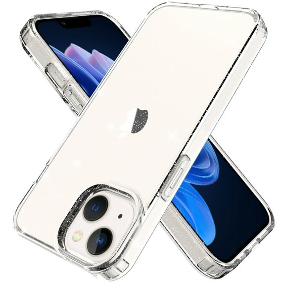 TECH CIRCLE iPhone 14 Case,Clear Glitter Soft TPU Shockproof Protective Bumper Cover Sparkle Bling Cute Slim Women Girls Phone Case for Apple iPhone 14 6.1 inch 2022,Clear