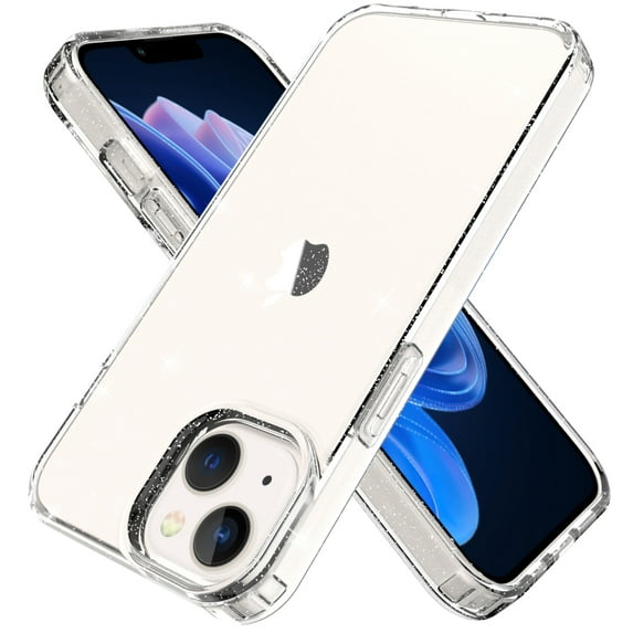 TECH CIRCLE iPhone 14 Case,Clear Glitter Soft TPU Shockproof Protective Bumper Cover Sparkle Bling Cute Slim Women Girls Phone Case for Apple iPhone 14 6.1 inch 2022,Clear