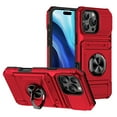 thumbnail image 1 of TECH CIRCLE for iPhone 14 Case Wallet, 360° Magnetic Ring Stand Heavy Duty Protective Dual Layer Shockproof Rugged Hidden Card Slot Magnetic Car Mount Cover for iPhone 14 6.1" 2022,Red, 1 of 7