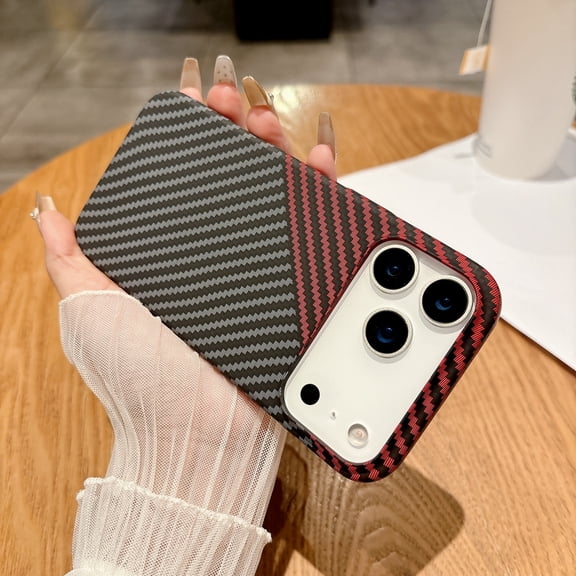TECH CIRCLE For iPhone 14 Hard PC Magnetic Case,Carbon Fiber Textures Anti-Scratch, Lightweight Dust/Dirt Proof Shockproof Protective, Compation Wireless Charging Heat Dissipation,E