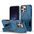 thumbnail image 1 of TECH CIRCLE for iPhone 14 Magnetic Armor Hybrid Case with Invisible Stand [Compatible with MagSafe] Military Grade Rugged Protection Heavy Duty Shockproof Case for Wamen Men,Darkblue, 1 of 7