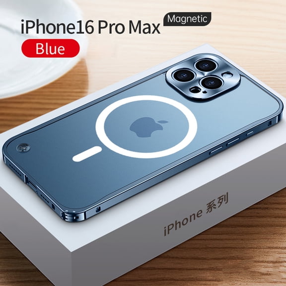 TECH CIRCLE for iPhone 14 Magnetic Case,[Compatible with MagSafe] Slim Matte Translucent Aluminum Alloy Metal Frame,Military Drop&Camera Lens Protection Shockproof Cover,Blue