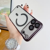 TECH CIRCLE for iPhone 14 Magnetic Slim Hard PC Case Compatible with MagSafe,Clear Matte Ultra-Thin Bumper Frameless with Finger Loop Full Camera Protection for Women Men,Qi,Black