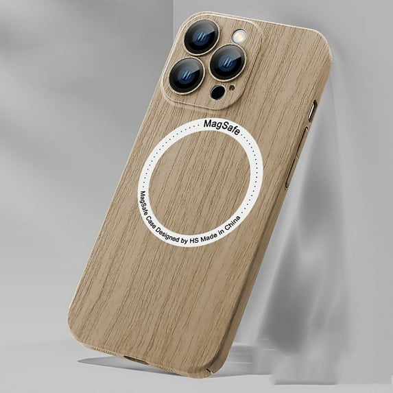TECH CIRCLE for iPhone 14 Plus 6.7 inch MagSafe Case,Stylish Wood Texture Image Camera Lens Protective Magnetic PC Shockproof Slim Fit Back Cover.For iPhone 14 Plus,Ebony Wood Texture Image