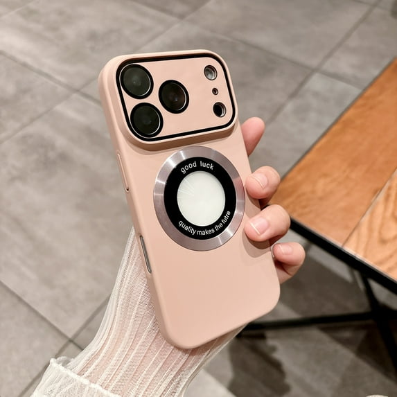 TECH CIRCLE for iPhone 14 Plus Magnetic Hard PC Case with Camera Lens Film,Compatible with MagSafe Military Drop Protector Luxury Matte Logo View Shockproof Solid Color Full Body Cover,Pink