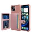 thumbnail image 1 of TECH CIRCLE For iPhone 14 Plus Wallet Case, Shockproof Rubber Card Holder Wallet PU Leather Back Phone Case Kickstand Protective Scratch Hybrid Bumper Shell for iPhone 14 Plus 6.7", Rosegold, 1 of 7