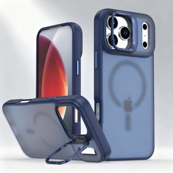 TECH CIRCLE For iPhone 14 Pro (6.1") Magnetic Matte Translucent Case with Kickstand, Compatible with MagSafe Charging, Anti-Scratch, Shock-Absorbent, Protective, Lightweight, Slim, Blue