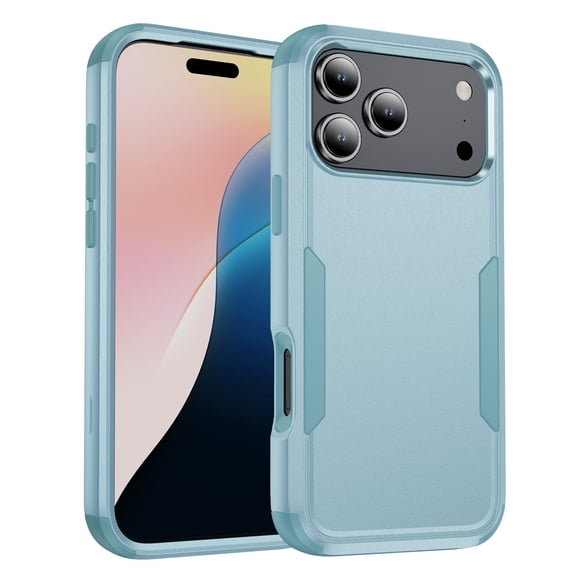 TECH CIRCLE For iPhone 14 Pro (6.1") Shockproof Hybrid Case, Dual-layer Case, Drop Proof, Anti-Scratch, Anti-Fingerprint, Protective Lightweight Phone Case for Women Men, BlueGreen