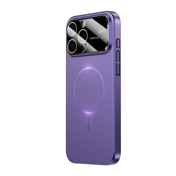 TECH CIRCLE for iPhone 14 Pro Hard PC Magnetic Case Plating Shockproof Compatible with Mag Safe Full Camera Lens Cover Military-Grade Anti-Scratch Protection Phone Back Cover,Purple