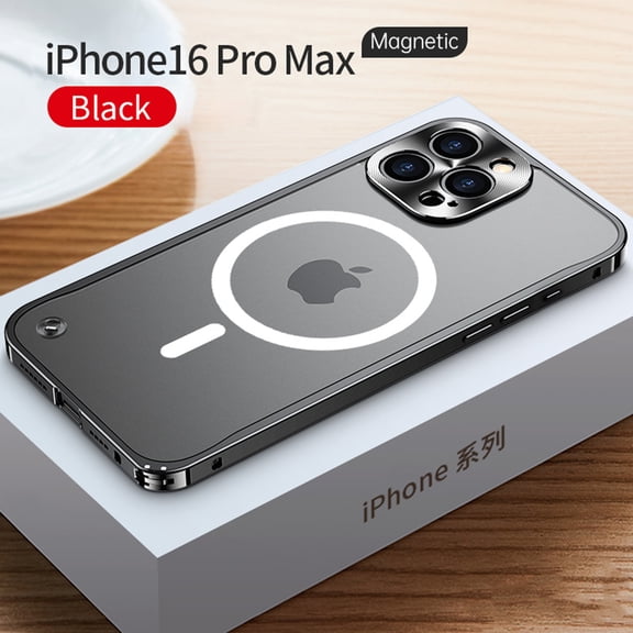 TECH CIRCLE for iPhone 14 Pro Magnetic Case,[Compatible with MagSafe] Slim Matte Translucent Aluminum Alloy Metal Frame,Military Drop&Camera Lens Protection Shockproof Cover,Black