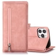 thumbnail image 1 of TECH CIRCLE for iPhone 14 Pro Max 6.7" Magnetic Clasp Case, PU Leather Flip Wallet Case with Cart Slot Kickstand & Wrist Strap Shockproof Protective Case for 14 Pro Max Women Men, Rosegold, 1 of 11