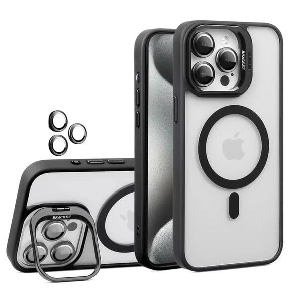 TECH CIRCLE for iPhone 14 Pro Max Case, Military Grade Drop Protection Compatible with MagSafe Stash Stand Camera Lens Protector Magnetic Phone Case for Apple iPhone 14 Pro Max 6.7" 2022,Black