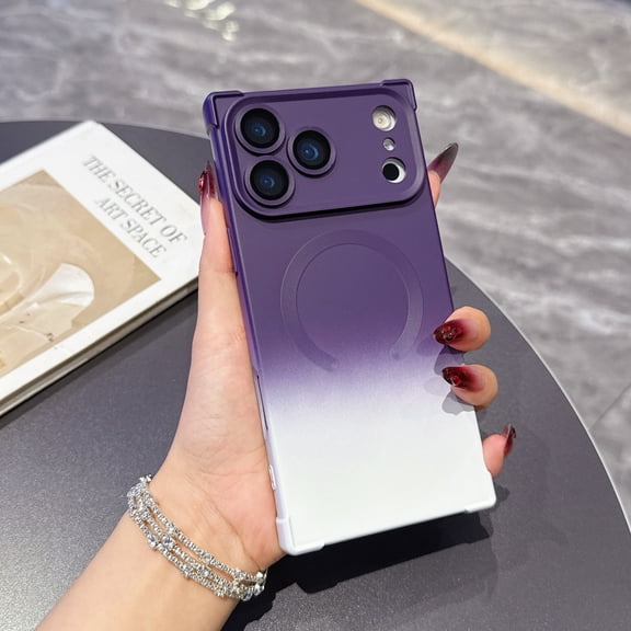 TECH CIRCLE for iPhone 14 Pro Max Magnetic Cute Gradient Color Case, Luxury Soft Liquid Silicone Case Compatible with MagSafe Anti-Scratch Anti-Drop Shockproof Full Camera Protector Cover,Purple