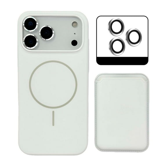 TECH CIRCLE for iPhone 14 Pro Max PC+TPU Strong Magnetic Case (Compatible with MagSafe) with Detachable Wallet & Card Holder for 1-2 Cards [RFID Blocking] Slim Camera Lens Protector,White