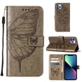 thumbnail image 1 of TECH CIRCLE for iPhone 14 Pro Max Wallet Case, Embossed Butterfly PU Leather Credit Card Holder Slots Full Body Protection Kickstand Flip Folio Shockproof TPU Phone Cover,Gray, 1 of 10