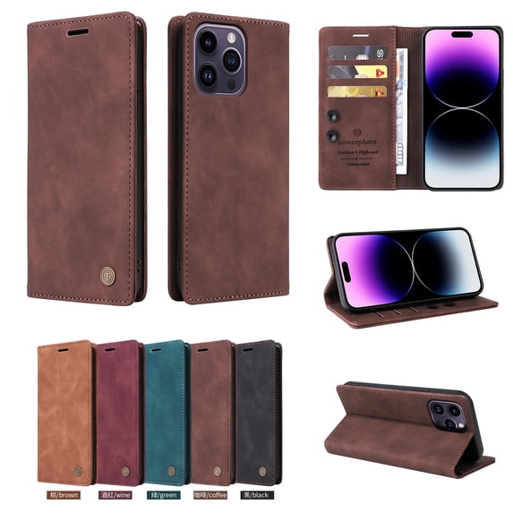TECH CIRCLE For iPhone 14 Pro Max Wallet case,PU Leather Flip Folio Case with Card Holders RFID Blocking Kickstand Shockproof TPU Inner Shell Phone Cover forApple iPhone 14 Pro Max 6.7",Coffee