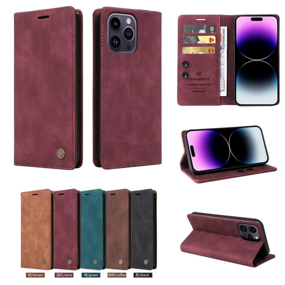 TECH CIRCLE For iPhone 14 Pro Wallet case,PU Leather Flip Folio Case with Card Holders RFID Blocking Kickstand Shockproof TPU Inner Shell Phone Cover forApple iPhone 14 Pro 6.1" 2022,Red