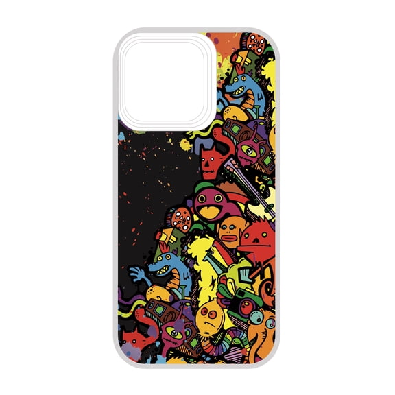 TECH CIRCLE for iPhone 14/iPhone 13 Phone Case,Ultra Thin Slim Flexible TPU Cover Soft Silicone for Women Girl Cute Anti-Scratch Protective Shockproof Bumper Support Wireless Charging, Graffiti